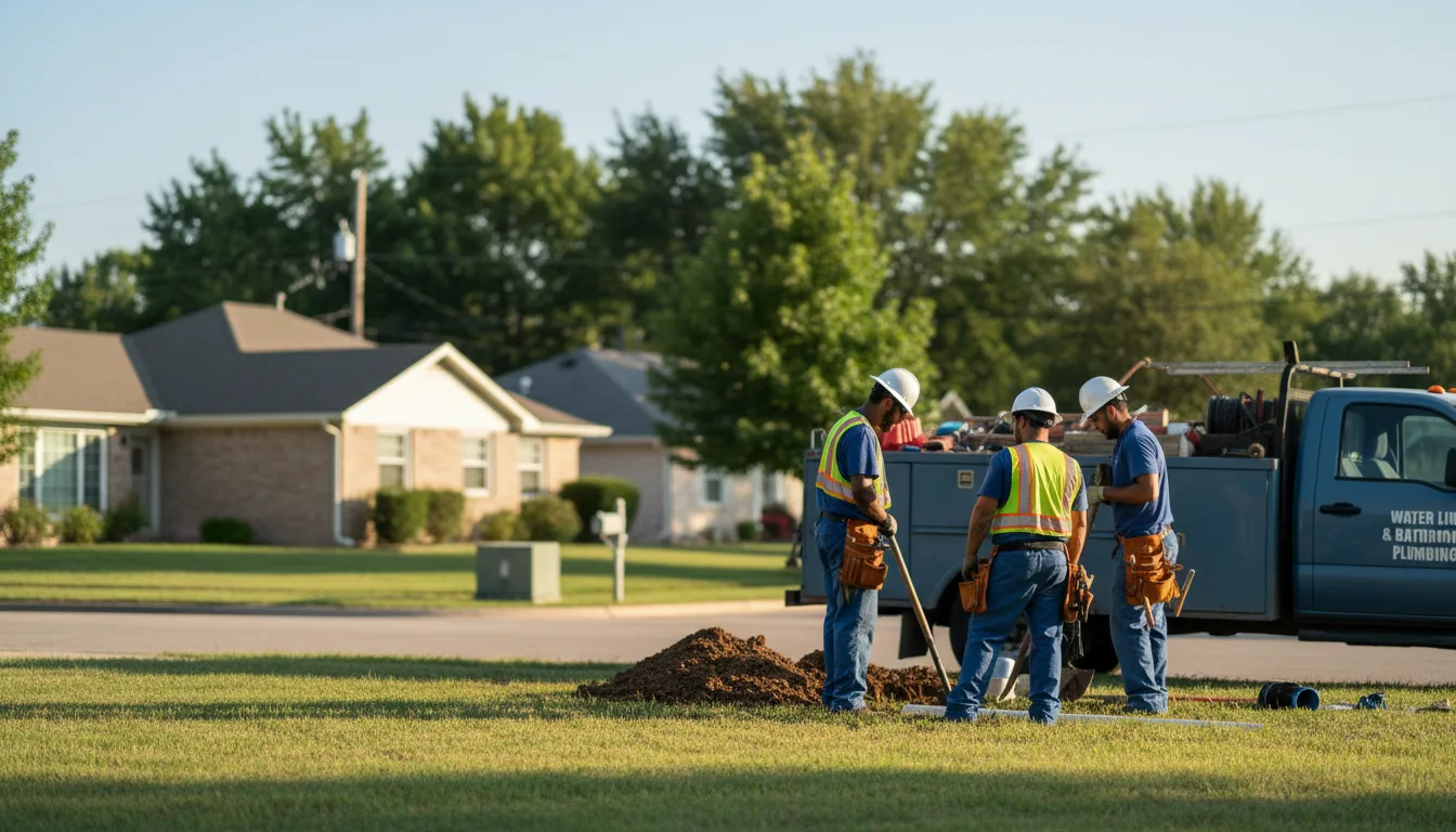 Residential water line and bathroom plumbing service in Lynndyl, UT